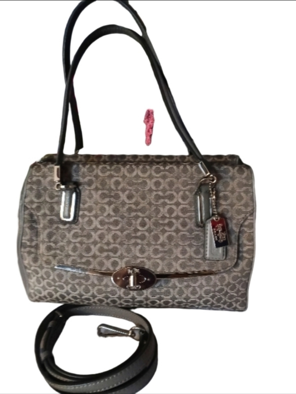 Coach Madison Op Art Gray Shoulder Bag - Picture 10 of 10